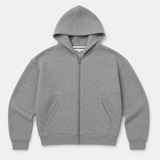 Grey Heavyweight Soft-Knit Zip Hoodie