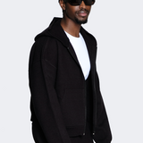 Black Heavyweight Soft-Knit Zip Hoodie