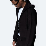 Black Heavyweight Soft-Knit Zip Hoodie