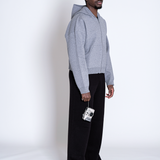 Grey Heavyweight Soft-Knit Zip Hoodie